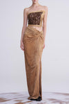 OUDE WAAG lace stitching tube top top OW-23SS-TP01 olive green